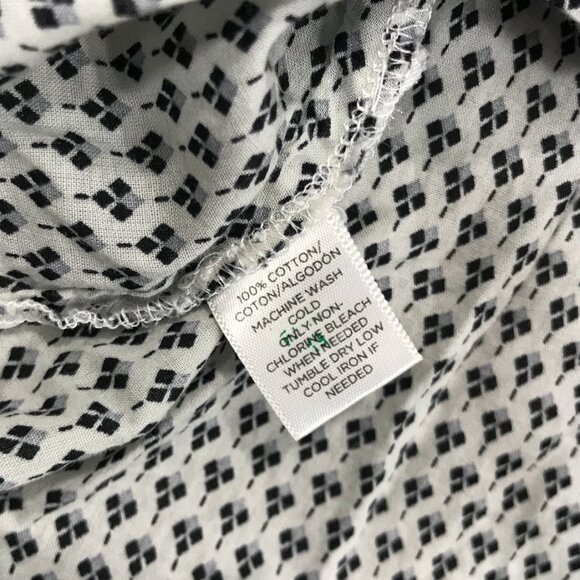 Ann Taylor LOFT Shirt Women's Size Large White L/S Diamond Pattern The Softened - Picture 5 of 11